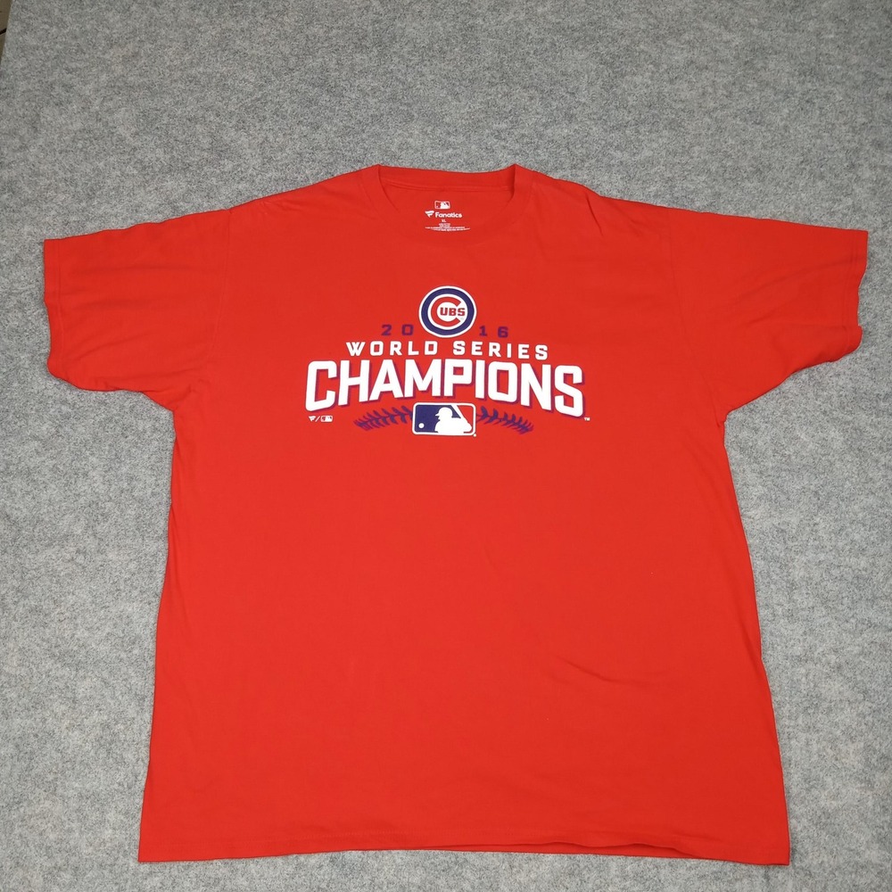 Chicago Cubs Shirt Mens XL Red MLB Baseball 2016 World Series Champions Fanatics